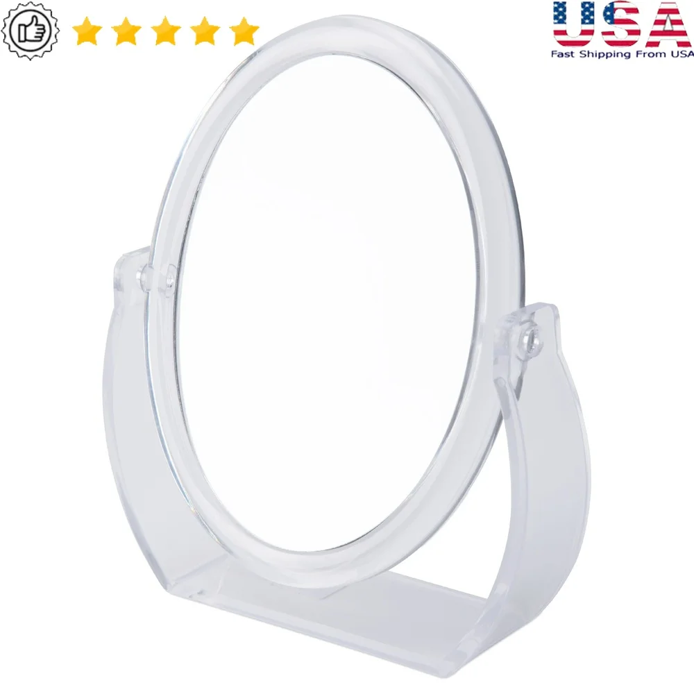 

Double Sided 10X Magnification Freestanding Rubberized Vanity Mirror Swivel Makeup Mirror Dresser Office and Vanity Use
