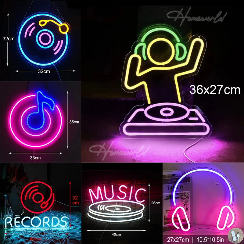 

Music Record Neon Sign Recorder Drum LED Neon Sign for Bar Music Studio Bedroom Man Cave Party Club Game Room Gift