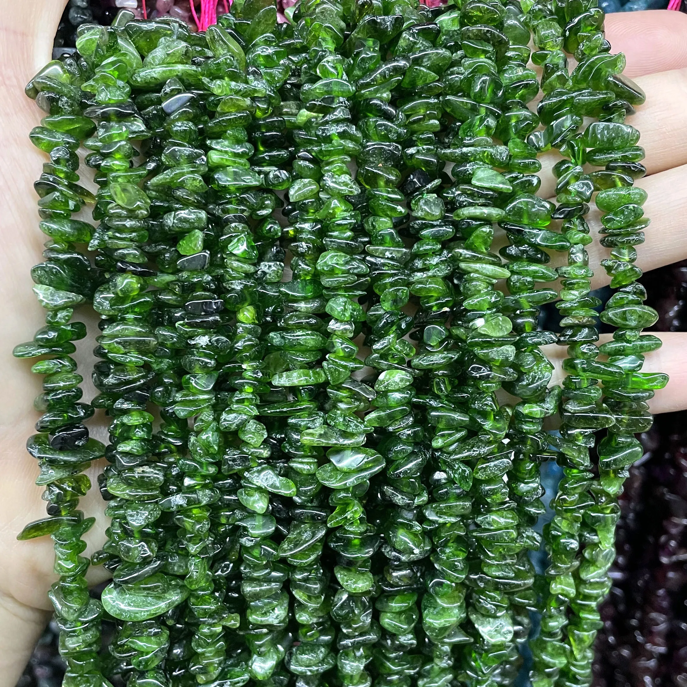 5-8MM Natural Irregular Chips Diopside Freeform Gravel Stone Beads For Jewelry Making DIY Bracelet Necklace Accessories