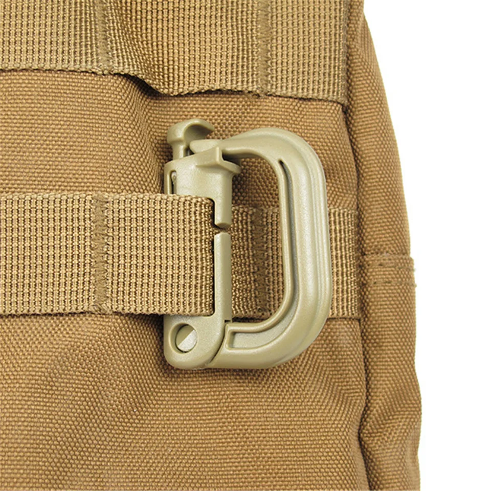 Plastic D-Ring Tactical Carabiner Keychain Hard Polymer Hanging Hook Buckle Clip Survival Tool for Outdoor Travelling Camping