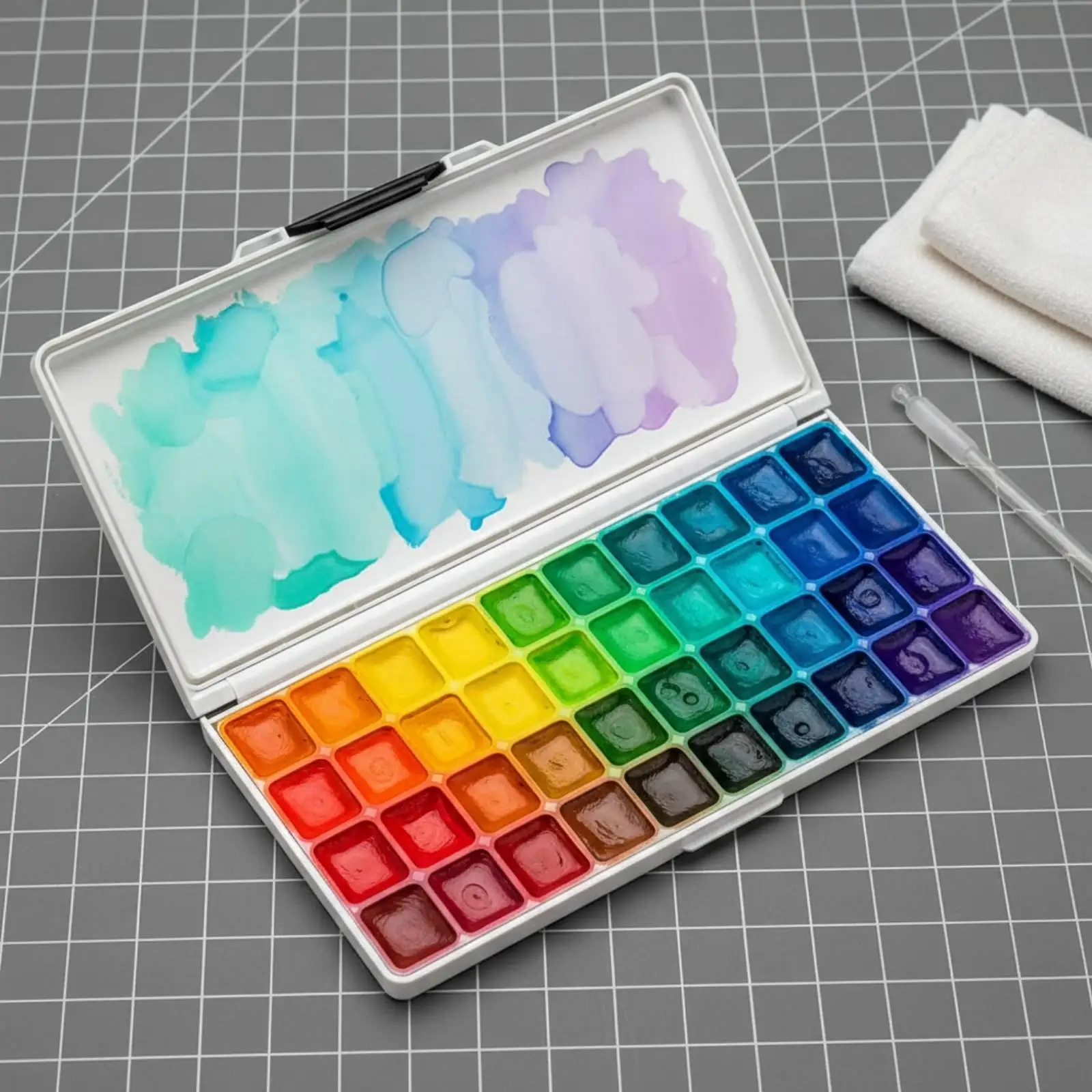 33 Well Watercolor Palette Foldable Watercolor Gouache Palette Deep Wells