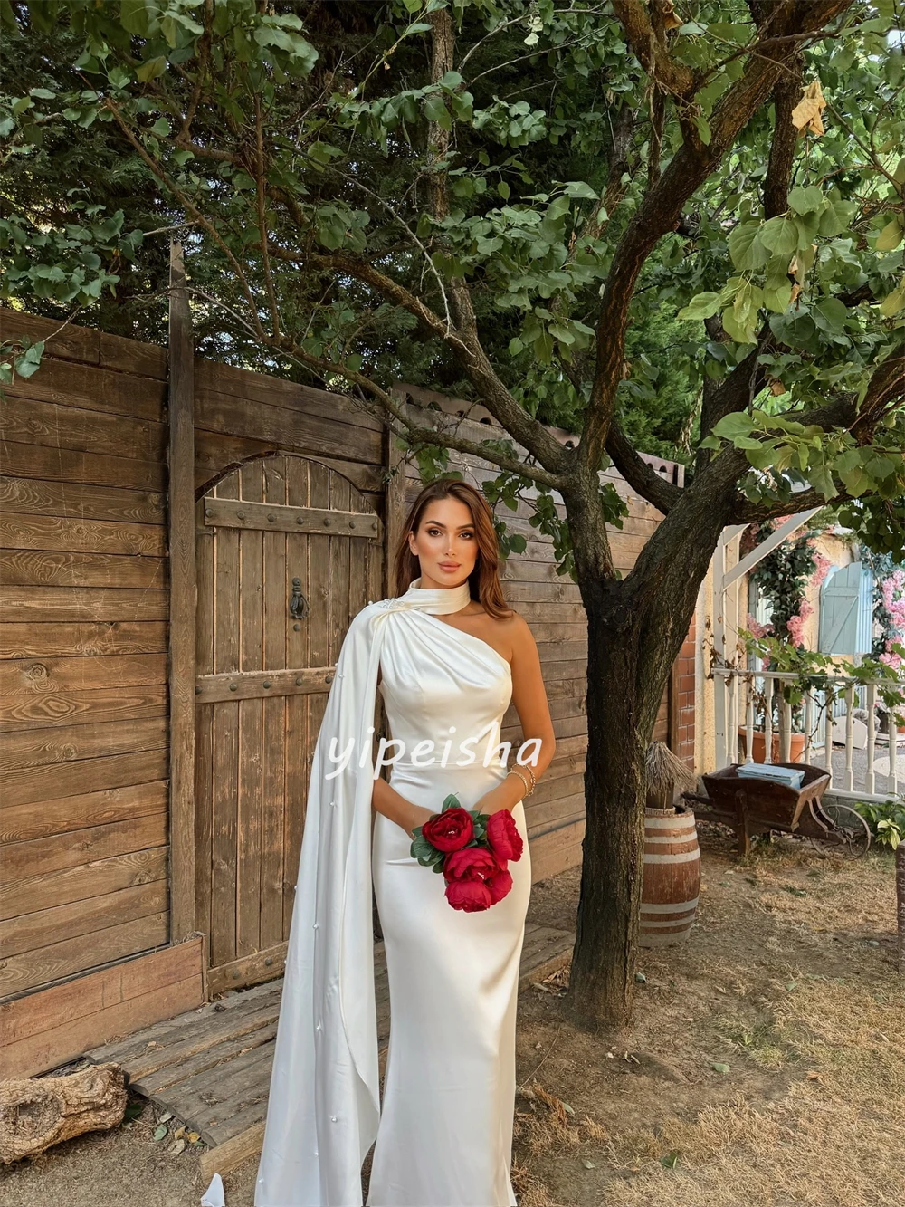 Personalizado estilo moderno elegante jérsei beading plissado em linha reta halter vestidos longos sob medida vestidos de ocasião tamanhos disponíveis retro