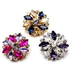 New 26mm 5 pieces fashion rhinestone crystal button metal DIY sewing decorative clothing accessories