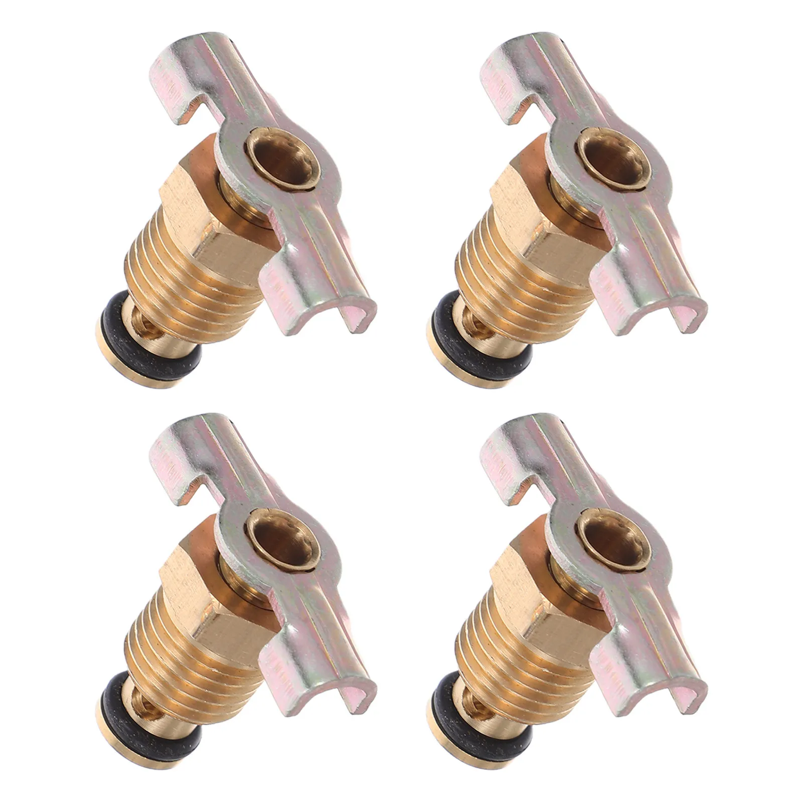 4pcs Metal Compressor Drain 1/4 Male Thread Quick Water Release Efficient Moisture Removal Easy Installation High Pressure