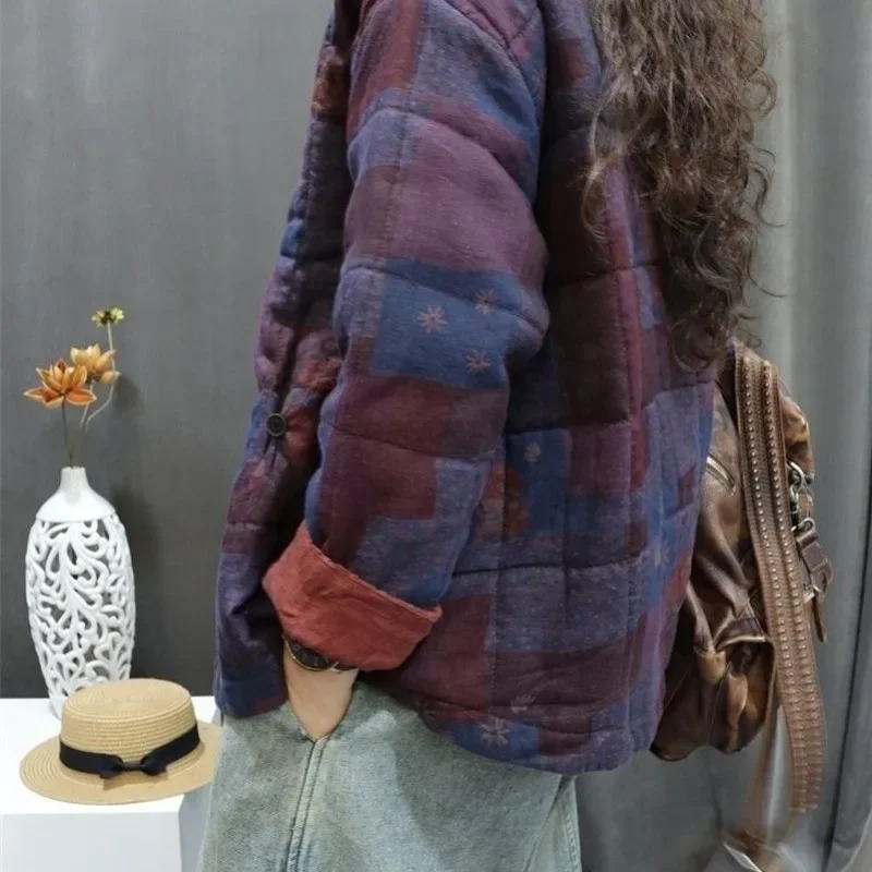 2025 nuove giacche moda autunno inverno per donna stile cinese retrò semplice confortevole design casual allentato Parka versatile