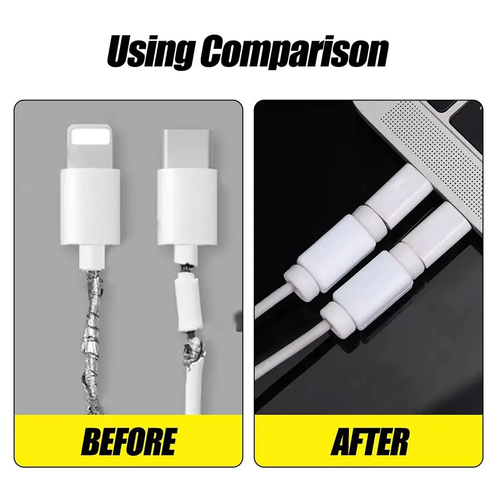 10Sets Durable Universal Data Cable Protector Mini Plastic Cord Protective Cover Anti-Breaking Wire Chompers For Mobile Phone