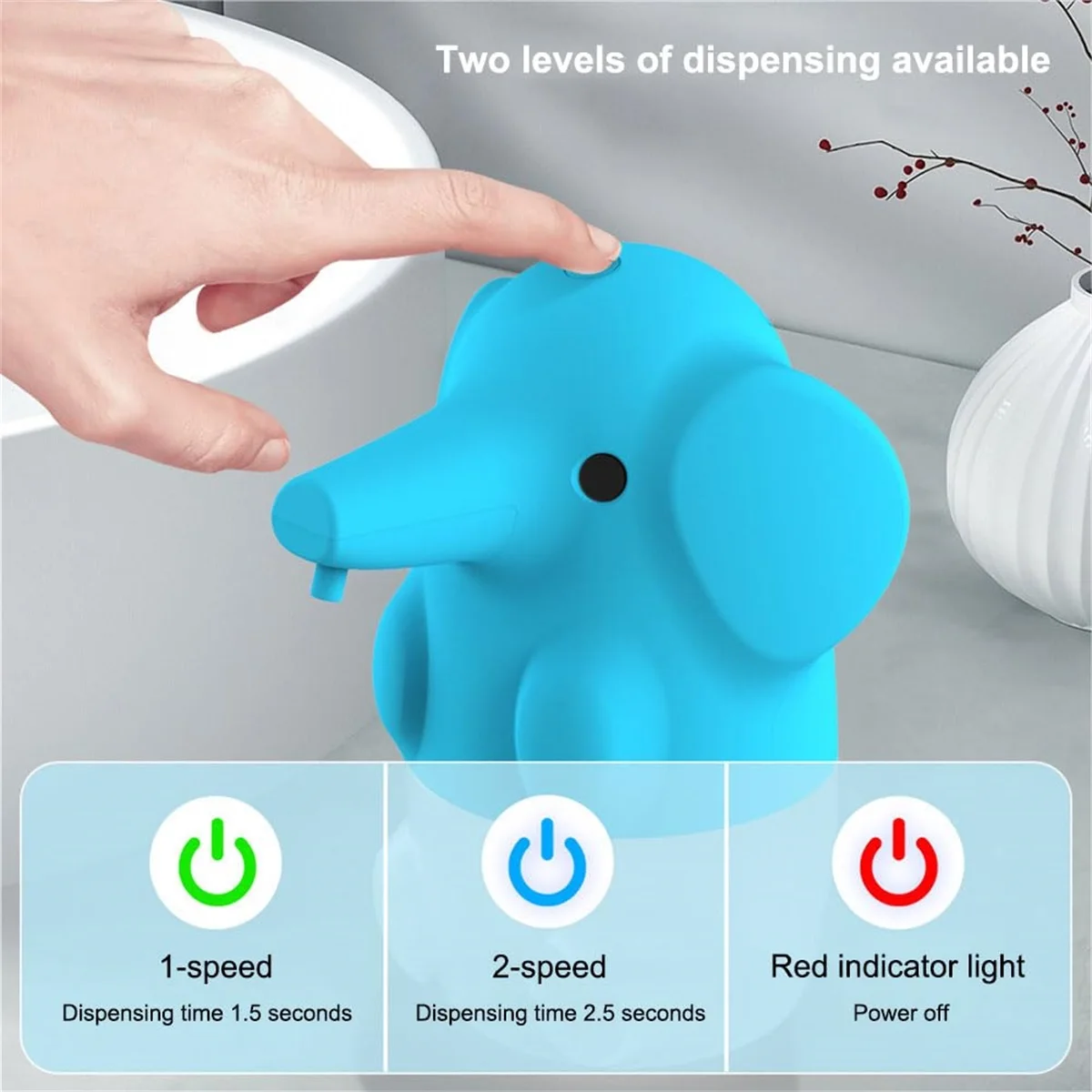 

Cute Elephant Automatic Foaming Soap Dispenser Rechargeable Dish Soap Dispenser Hands Free Auto Soap Dispenser for Bathroom