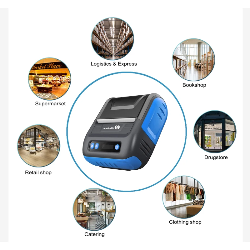 Milestone 80mm Bluetooth Thermal Printer Receipt Label 3inch Wireless Windows Ios Android Portable Bill Shipping Waybill P29L