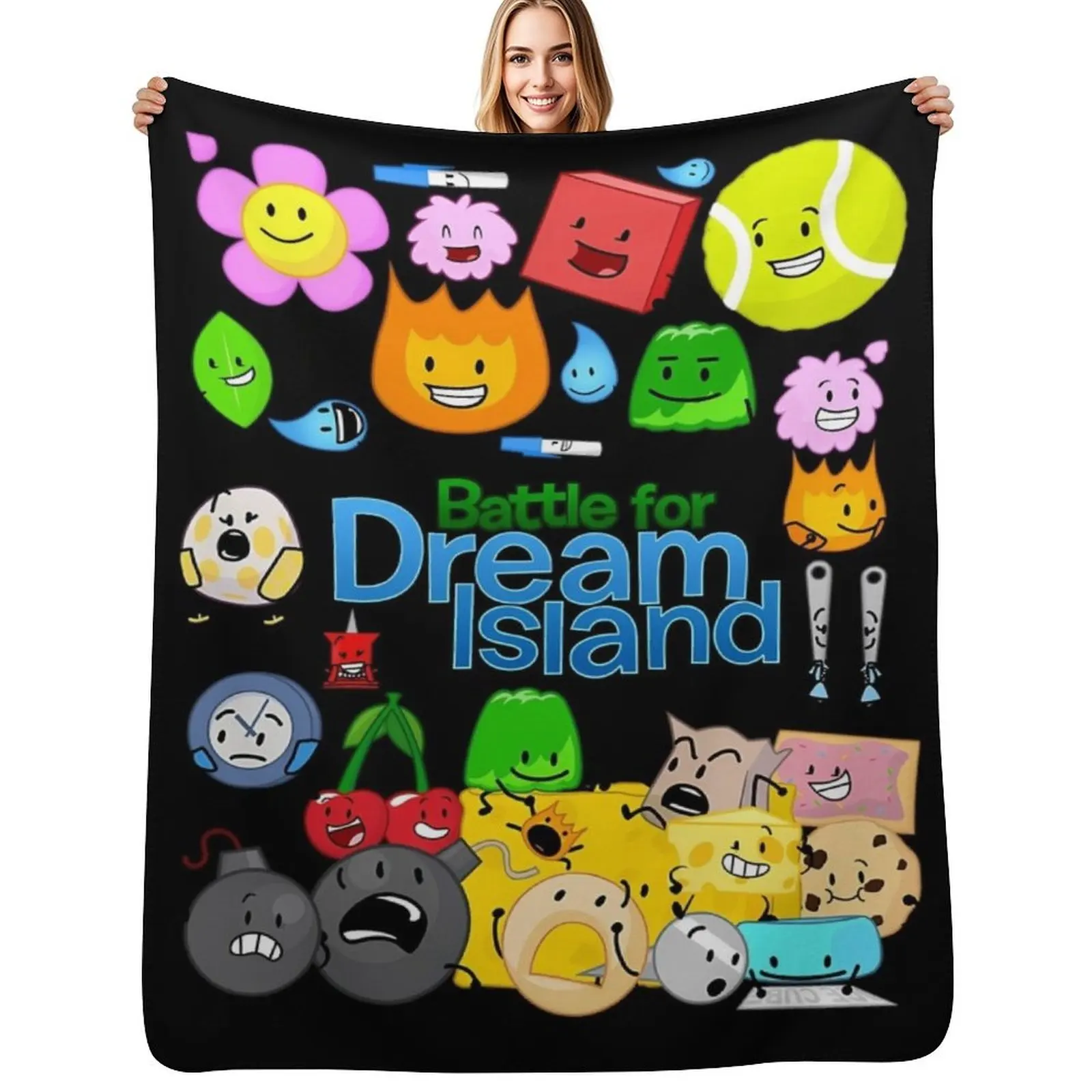 Battle For Dream Island Throw Blanket Foldable Soft Warm Blanket for Outdoor Use