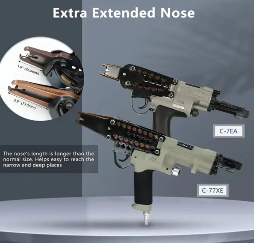 Marca más barata PRECIO Pistola neumática de anillo de cerdo C7C C7E Pistola de clavos de pistón grapadora de aire