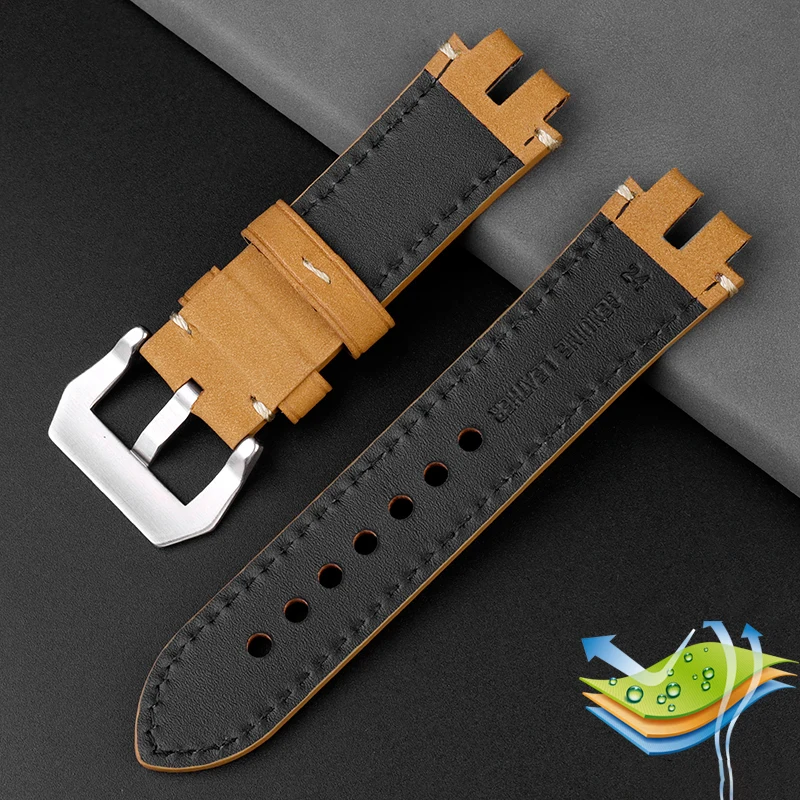 Modified PRW-3000 6100 vintage cowhide strap for Casio PROTREK series PRW3000/3100/6000/6100Y watch strap bracelet watchband