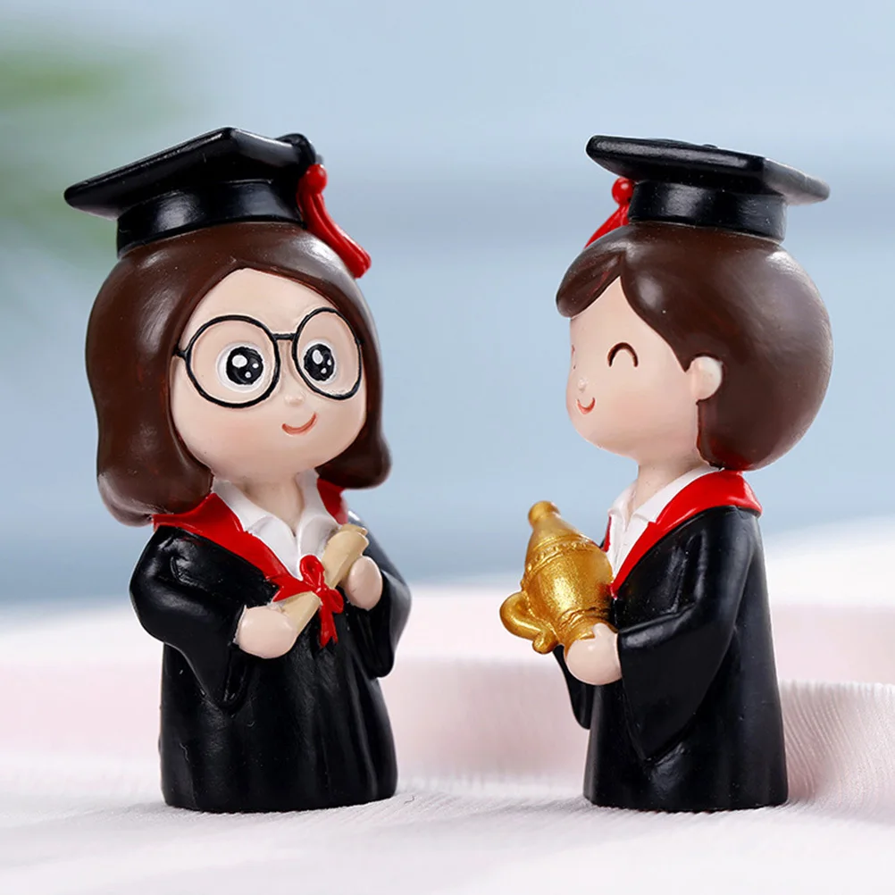 

Doctor Cake Topper Cartoon Resin Graduation Gift Decoration Dessert Table Bedroom Party Supply Cake Ornament