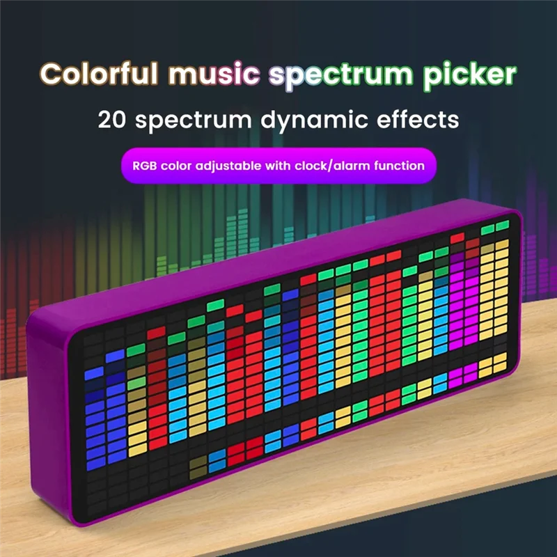 

LED Music Spectrum Display RGB Light Colorful Spectrum Pickup Atmosphere Lamp Voice Control Level Indicator
