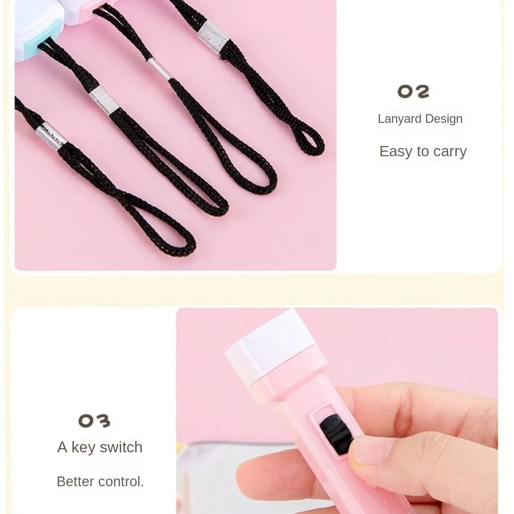 5/10Pcs Macaron Color LED Mini Flashlight Keychain Torch Strong Light Children LED Flashlight Lamp Toy Portable Lighting