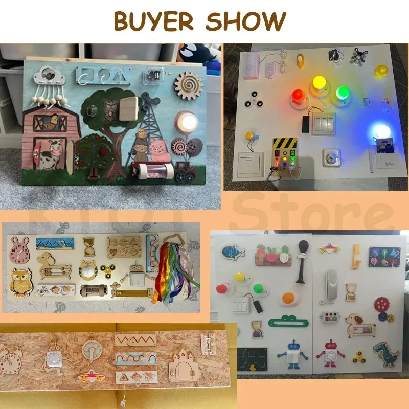 Diy educação precoce ocupado placa montessori quebra-cabeça brinquedo acessórios grânulo tocando treinamento sensorial das crianças mãos flexibilidade