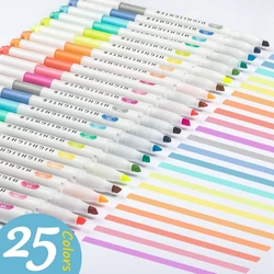 5/10 Colors Double Headed Highlighter Pen Art Markers Kawaii Japanese Soft Color Fluorescent Pens School&Office Stationery