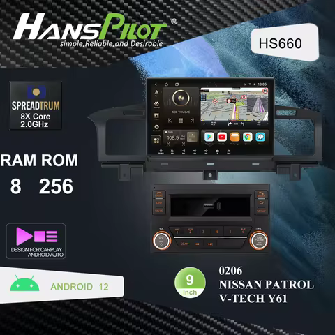 Android Navigation, Car Radio DVD for Nissan Patrol VTC V-Tech Y61 Safari with CarPlay AndroidAuto