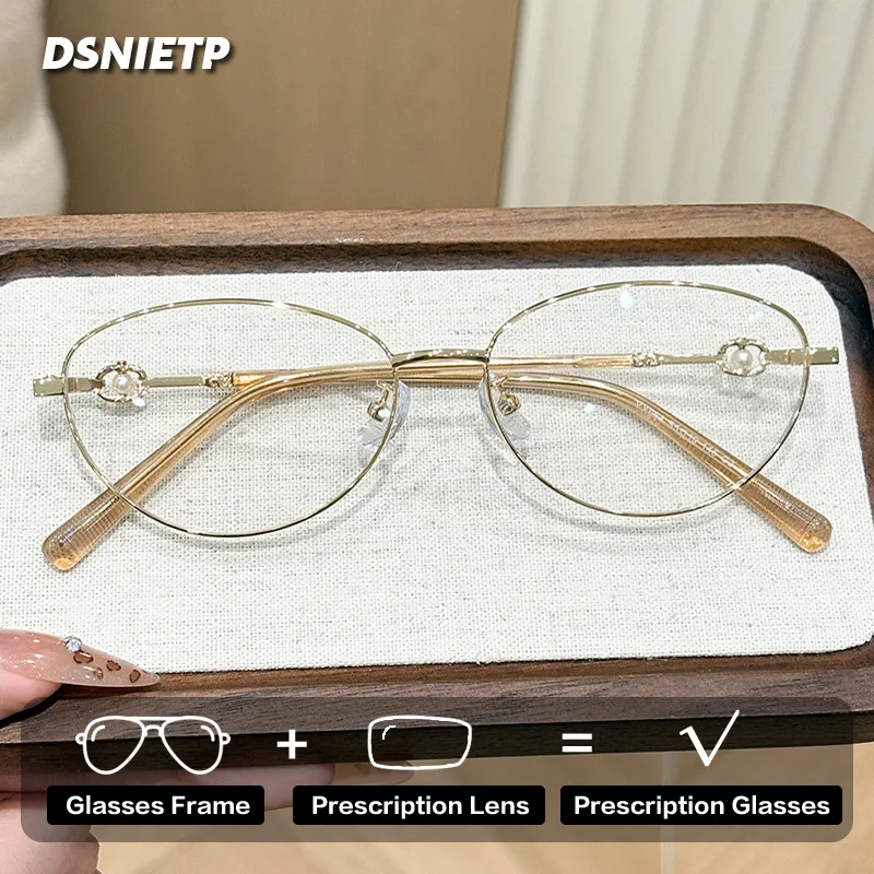 ISLINO Fashion Leisure Customizable Reading Prescription Glasses Progressive Photochromic Ladies Anti Blue Light Eyewear Myopia