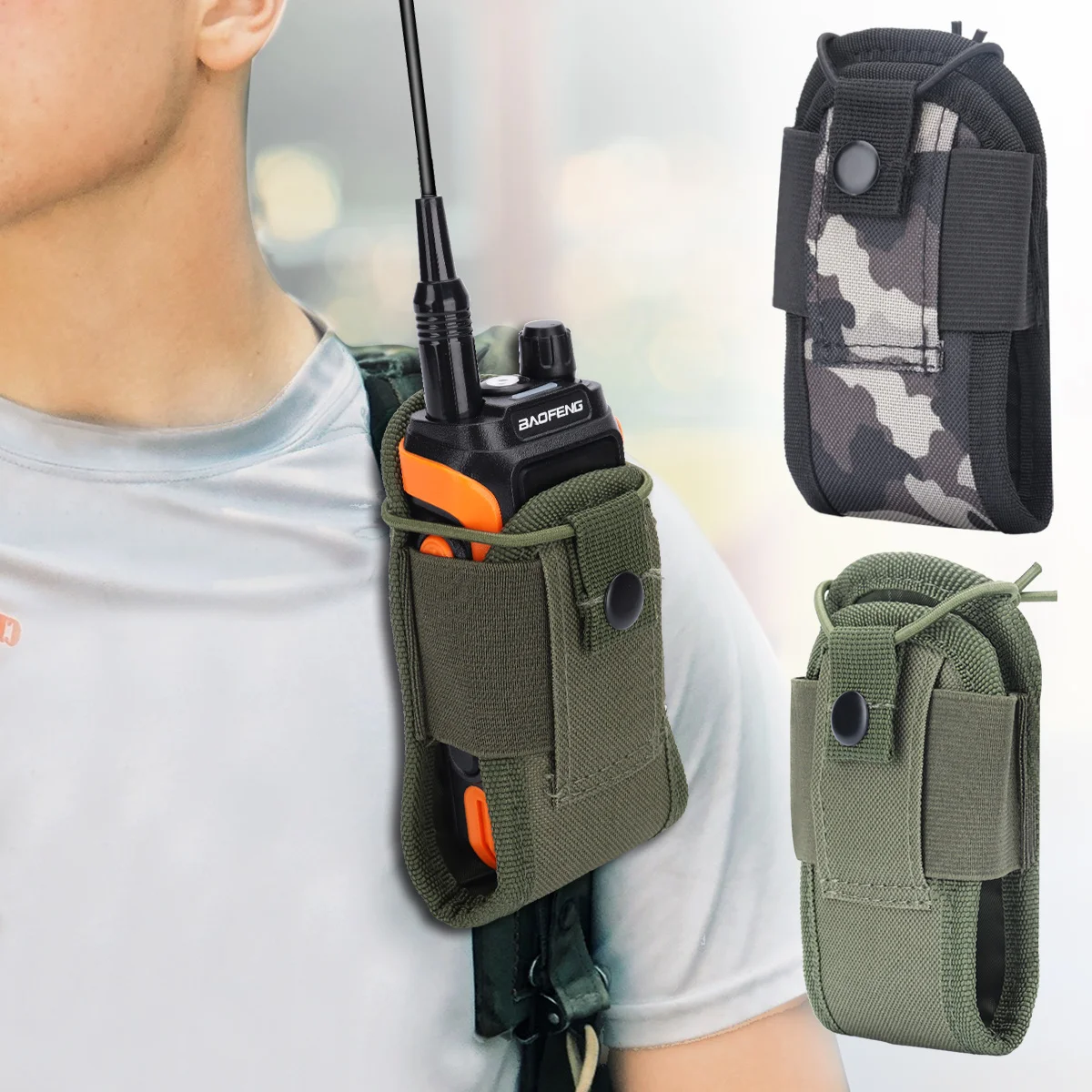 ABBREE MSC-20H اسلكية تخاطب حامل الأكياس راديو ل Baofeng UV-21 Pro BF-888S UV-5RH Quansheng UV-K5 TK11 هام اتجاهين راديو