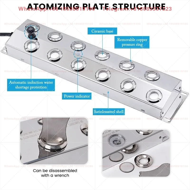 Multi-head Ultrasonic Fogging Device 2 4 6 8 10 12 Heads Atomizer Industrial Mist Maker Humidifier