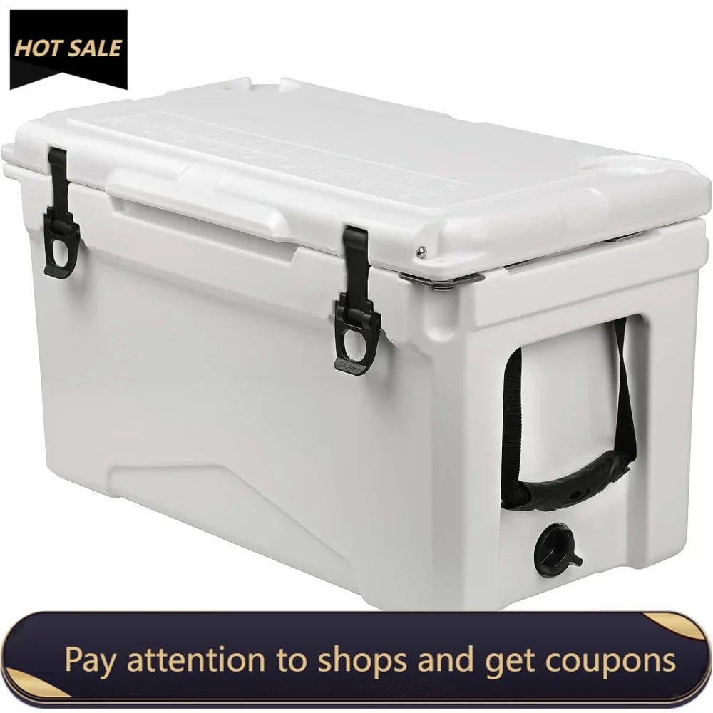 40 Quart Rotomolded Cooler, 5 Days Protale Ice Cooler, Ice Chest Suit for BBQ, Camping, Pincnic, and Other Outdoor Activities