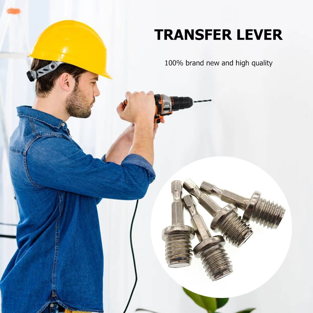 1/4 Hexagon Connecting Rod Adapter Drill Chuck Converter M10 M14 Thread Connection Hexagon For Grinder and Sander Polishing