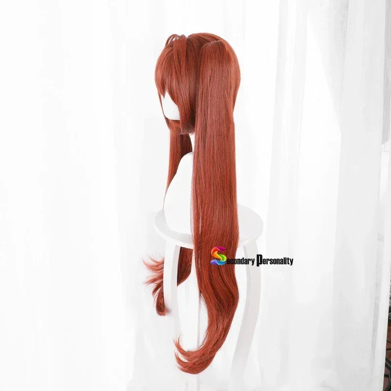 2025 aaa novo anime jogo quente bonito derby daiwa scarlet adorável longo vermelho marrom cauda de porco penteado peruca cosplay adereços comprimento