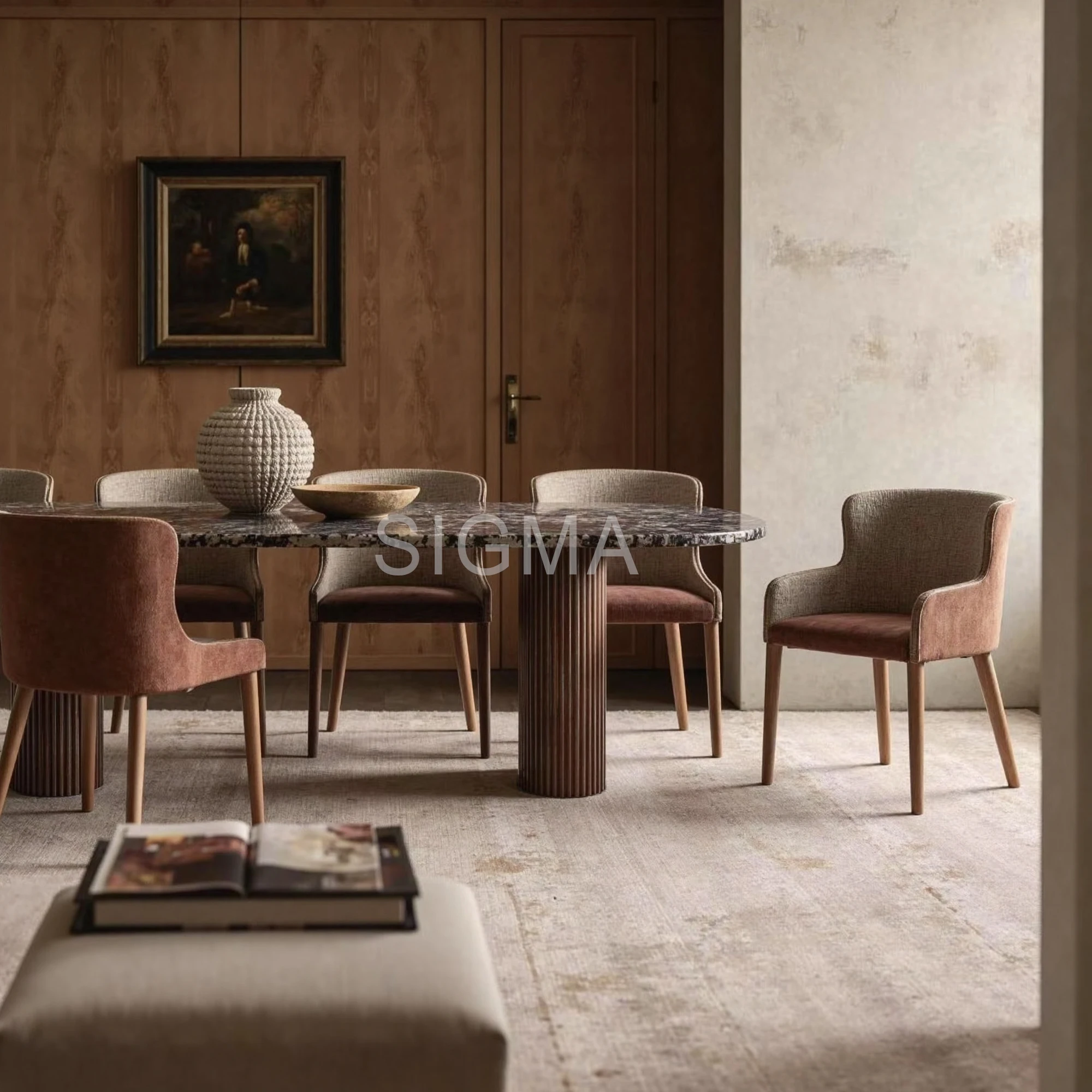 

Modern Dining Table Latest Marble Top Wood Dining Table