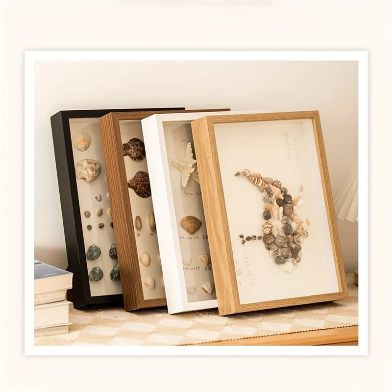 Hollow Three-dimensional Dried Flower Photo Frame DIY Shell and Conch Decoration Picture Frame Butterfly Specimen Photo Frame