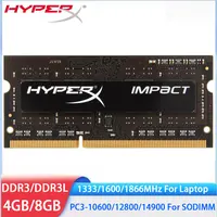Memoria HYPERX para ordenador portátil RAM DDR3 DDR3L 8GB 4GB 1600MHz 1866MHz 1333MHz Memoria SODIMM 204 pines PC3-12800 14900 10600 RAM para portátil