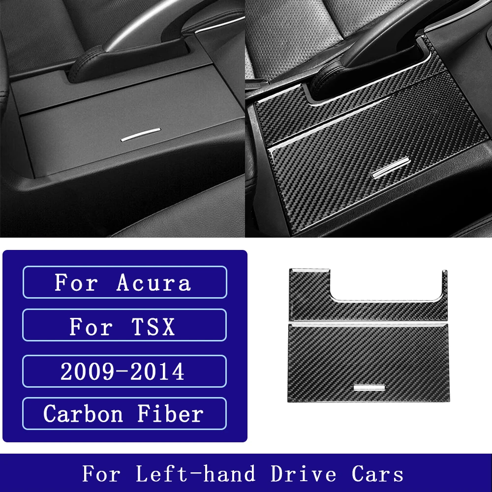 For Acura TSX 2009-2014 Carbon Fiber Centre handbrake cup holder storage panel Car Accessories Interior Decorative Stickers