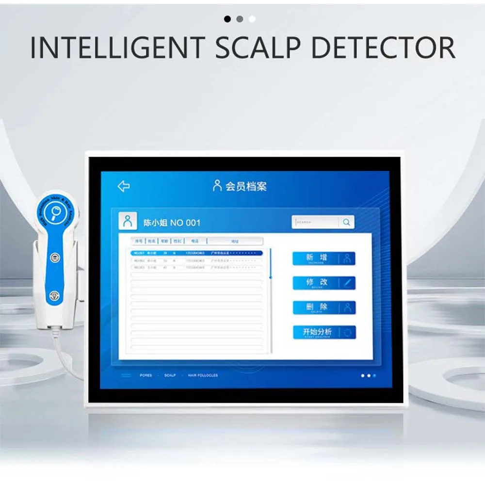 Scalp Detector Intelligent Tri Spectral Hair Analyzer Four Grid High-Definition Skin Detector