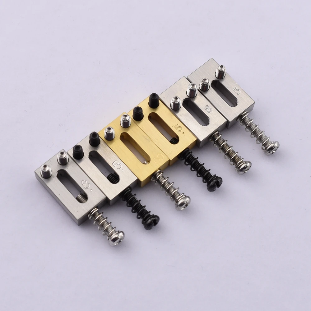 1 Set Electric Guitar Bridge Brass Saddle/ Stainless Steel Roller Saddle 10.5MM/10.8MM - Made in Korea