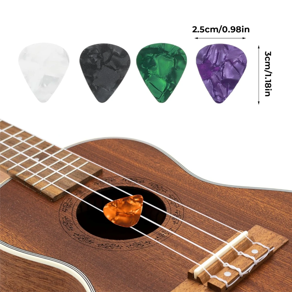 Miwayer 10 PCS  Guitar Pick Different Thickness Colorful Celluloid Guitar Picks Plectrums, 0.46mm, 0.71mm(Color Random) image 3
