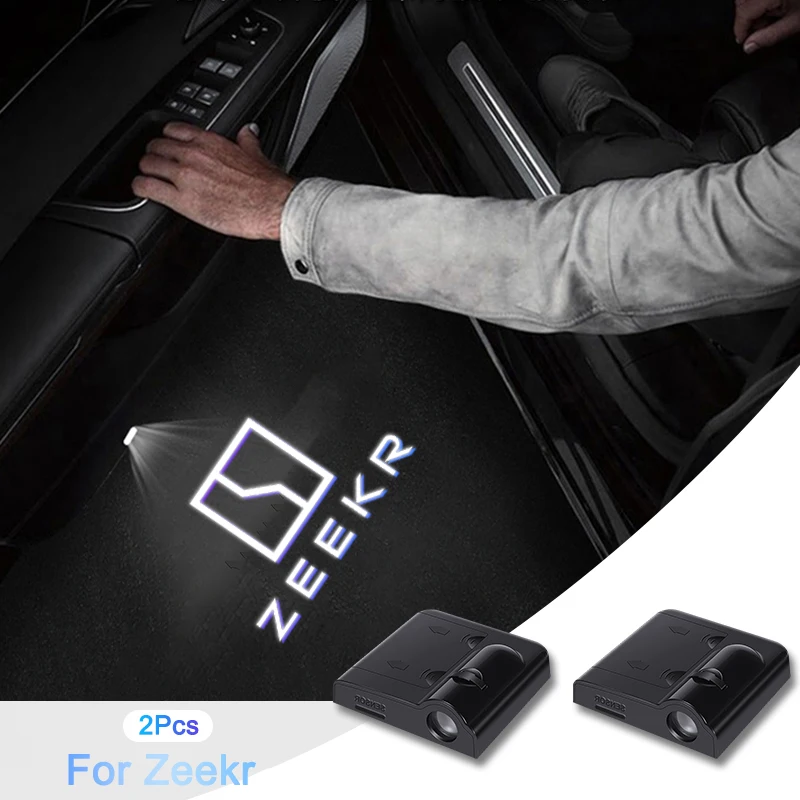 2Pcs Wireless LED Car Door Logo Projector Lamps Welcome Lights For Zeekr 001 MIX 009 007 Zeekr X 7X HD Ghost Shadow Lamp