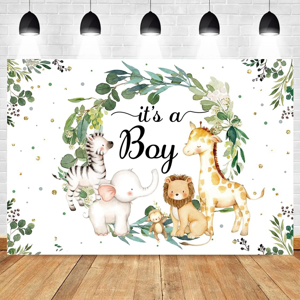 Tropical Jungle Safari Animal Boy Girl 1st Birthday Decoration Backdrop Wild One Baby Shower Customized Photography Background
