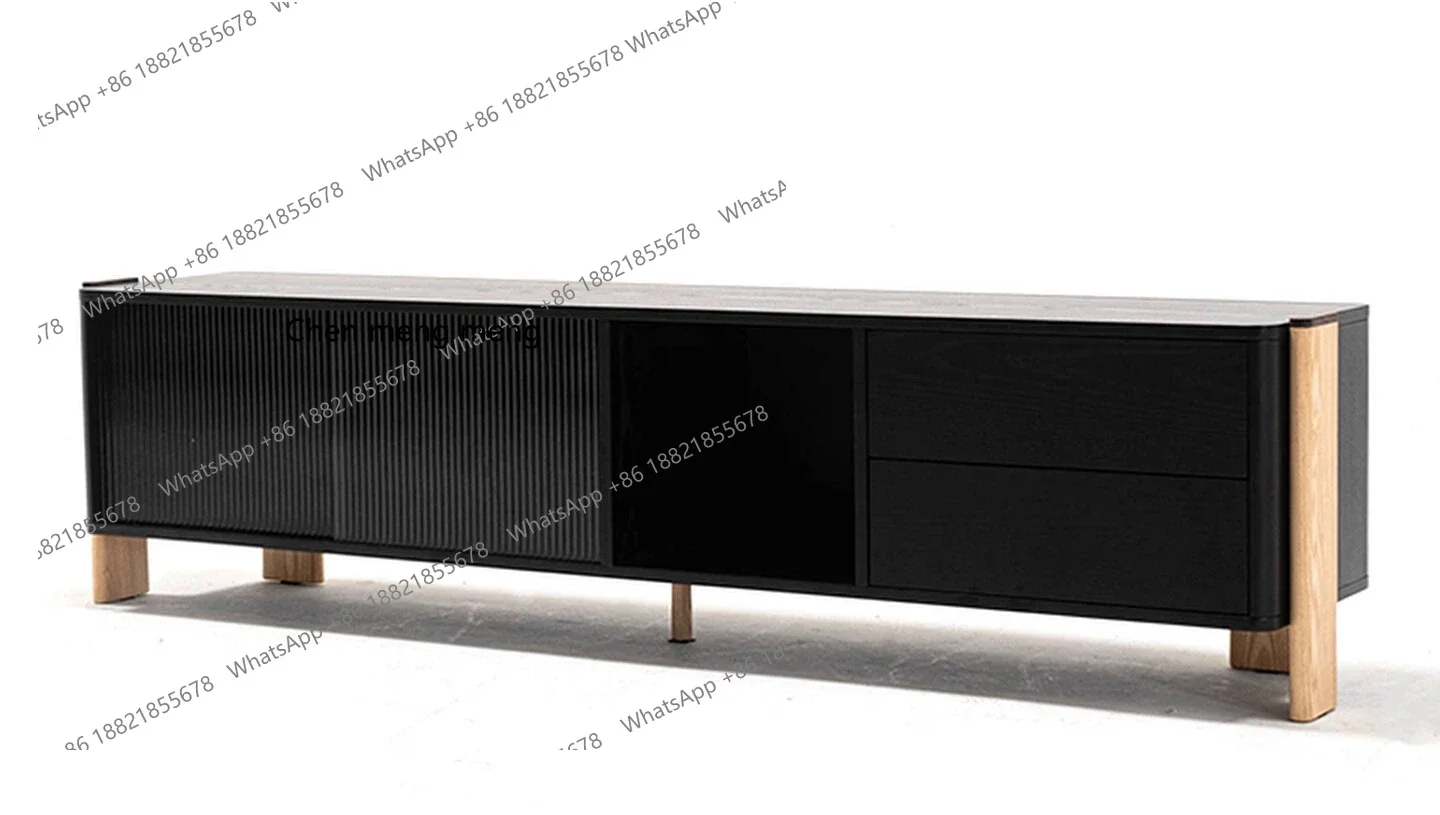 

X Retro black living room TV cabinet living room home, small apartment