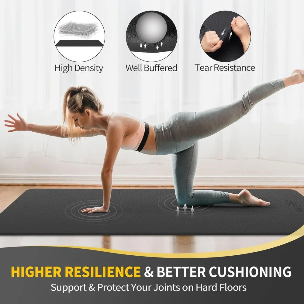 

Extra Wide Yoga Mat for Women and Men TPE Workout Mat, Non-slip Large Exercise Fitness Mat for Yoga, Pilates, Workout