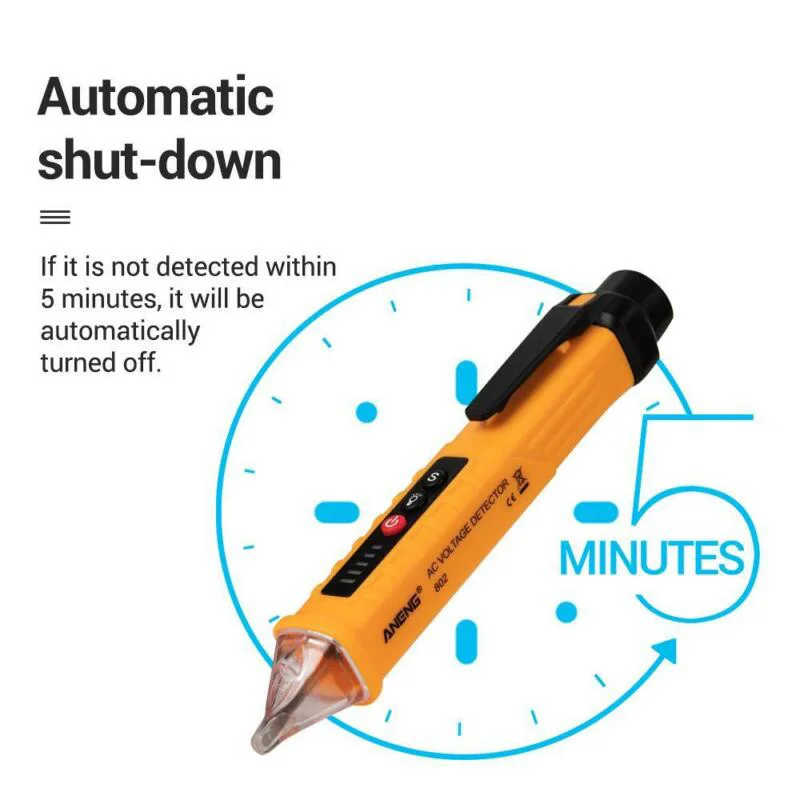 

Professional NonContact Electrical Tester Pen Adjustable Sensitivity Voltage Detector Sound and Light Indication