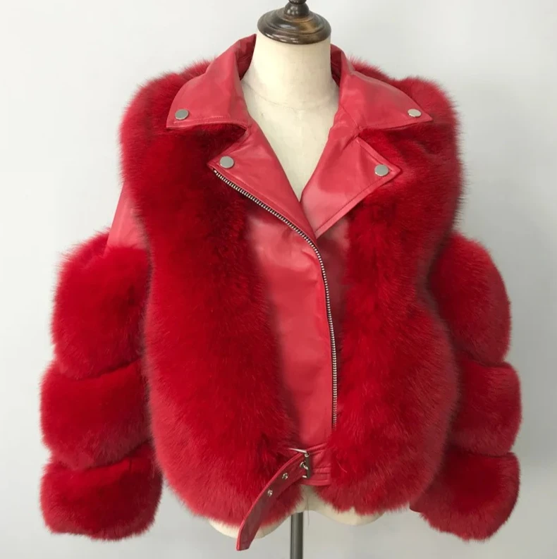 เสื้อโค้ทขนสั้นเทียมสไตล์ขนสุนัขจิ้งจอกสำหรับผู้หญิง - รุ่นใหม่ปี 2025 สไตล์ไบค์เกอร์และอินฟลูเอนเซอร์ ทรงเข้ารูป