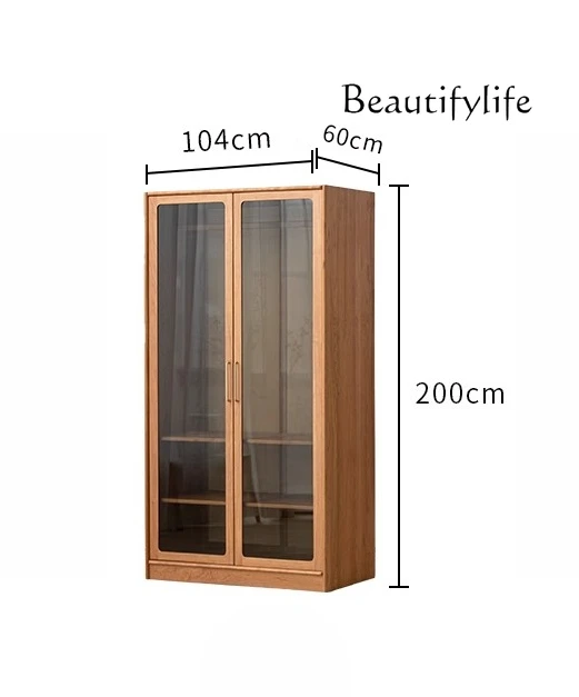 

Nordic medieval home solid wood combination sliding door large wardrobe bedroom home simple modern wardrobe