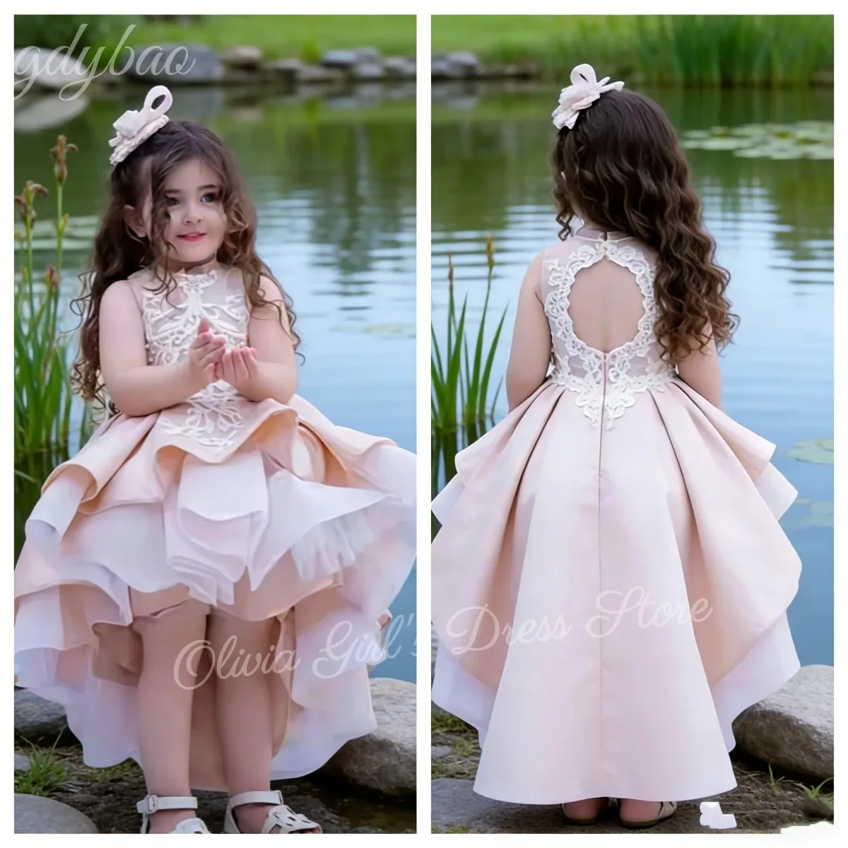 robe-de-demoiselle-d'honneur-personnalisee-avec-appliques-florales-transparentes-ideale-pour-les-mariages-les-fetes-d'anniversaire-les-receptions-et-les-communions