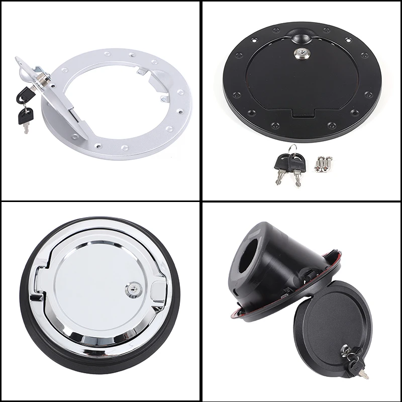 

Aluminum Alloy Black Car Fuel Tank Cover Fuel Tank Anti-theft Lock Trim Exterior Accessory Suitable for Hummer H2 H3 2003-2009
