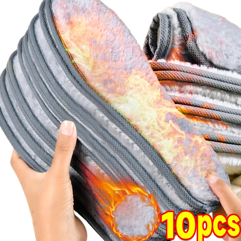 Fleece Self-heating Thermal Insoles for Feet Winter Thicken Wool Memory Foam Shoe Pads Men Women Elastic Snow Boots Sports Shoes