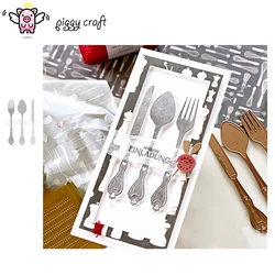 Piggy Craft metal cutting dies cut die mold Spoon knife fork Scrapbook paper craft knife mould blade punch stencils dies