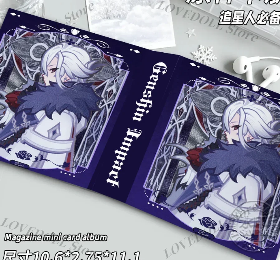 Anime Genshin Impact, personaje Sandrone Il Dottore, disfraz de cosplay, mini álbum de tarjetas con hojas sueltas, pequeño adorno para guardar tarjetas, regalo de cumpleaños.