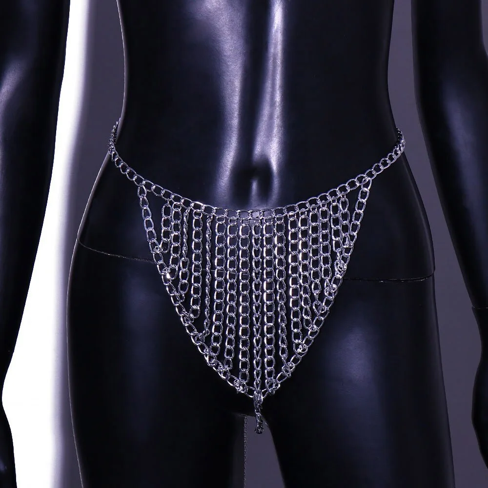 بيان الخصر سلسلة معدنية سلسلة سراويل رفيعة للنساء مثير مجوهرات للجسم فاسق الخصر سلسلة الملابس الداخلية بيكيني الزينة