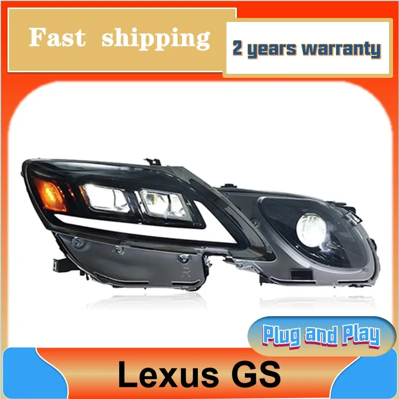 Car Styling for Lexus GS300 Headlights 2004-2011 GS430 Head Light GS350 DRL Turn Signal Low High Beam Projector Lens