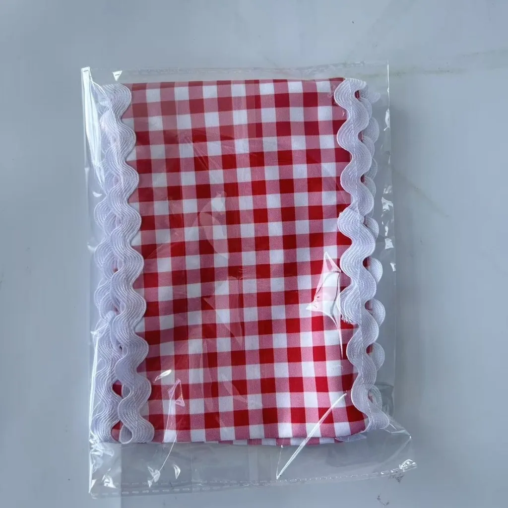 Polyester Ribbon White Wavy Edge Check Decorative Ribbon Front Door Ribbon Structured For Gift Wrapping Home Decoration Party