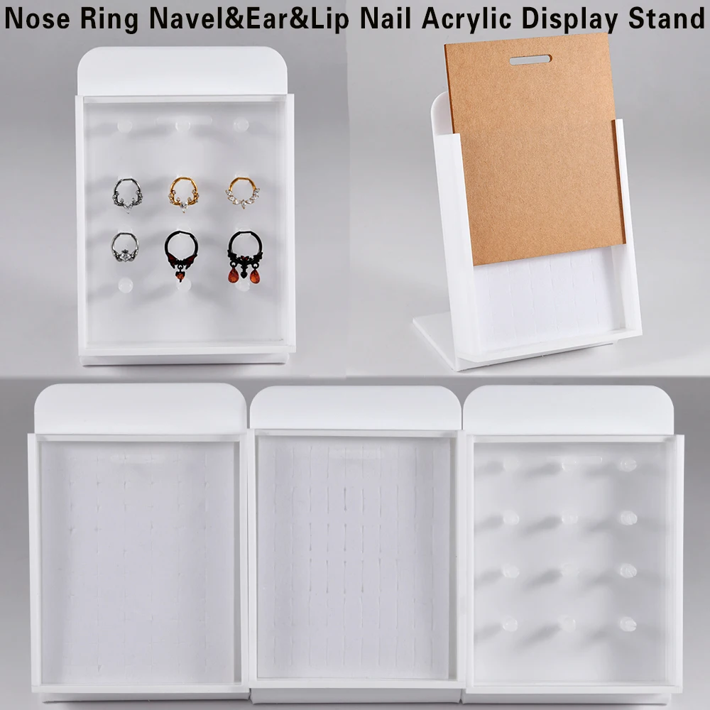 

1PC Acrylic 12 Holes Portable Lip Studs Belly Studs Holder Jewelry Display Holders Showcase Storage Rack Organizer Stand Board